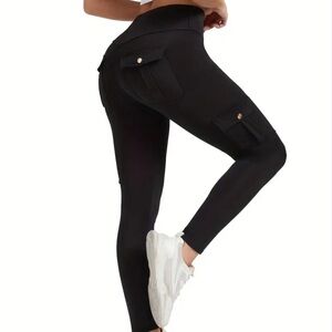 New Black Cargo Leggings